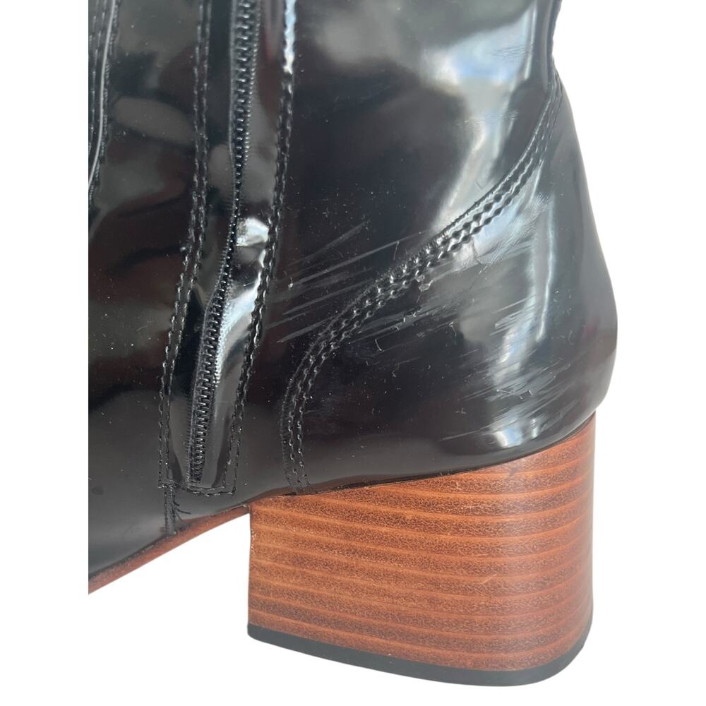 Steve Madden Loreen Patent Leather Black Boots Size 7 - Picture 7 of 12